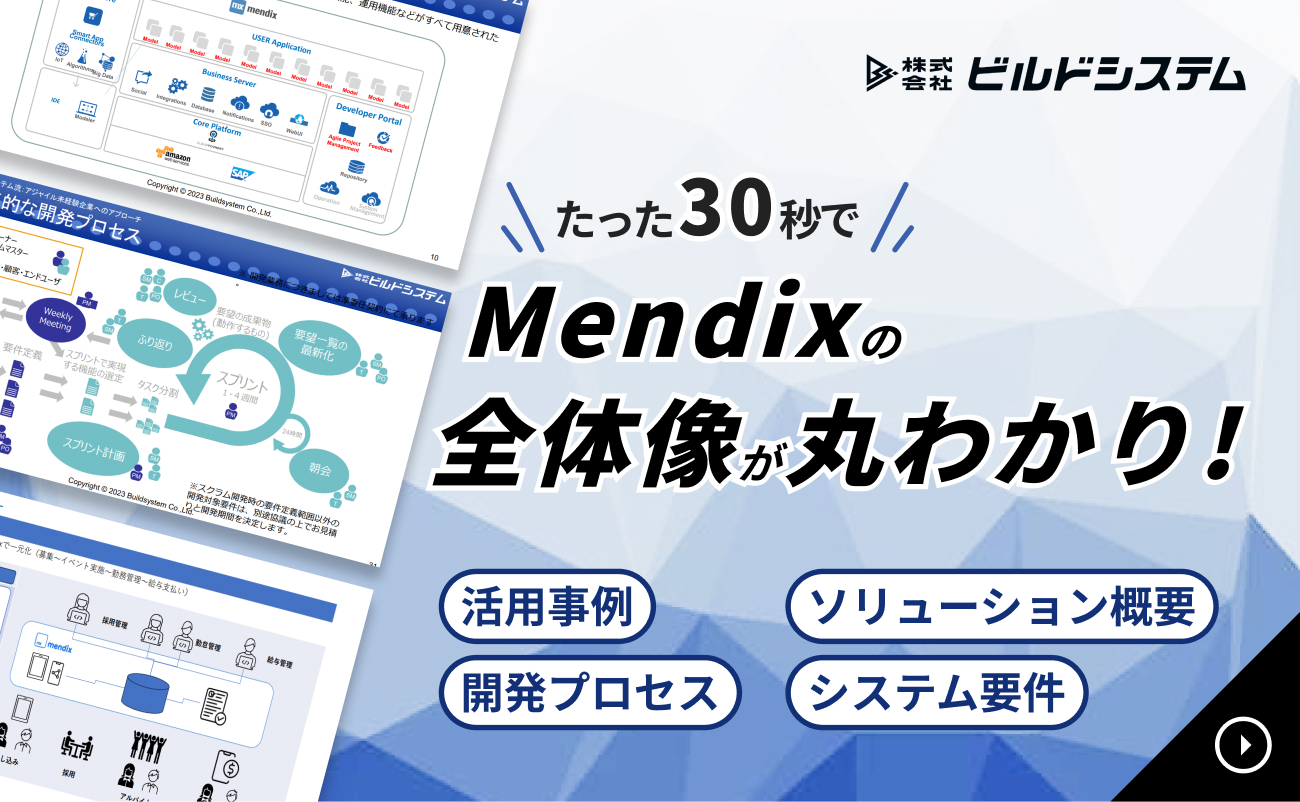 たった30秒でMendixの全体像が丸わかり！